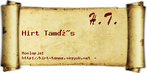 Hirt Tamás névjegykártya